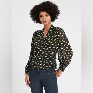 Banana Republic Floral Wrap Blouse
